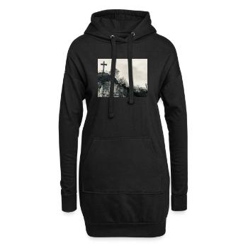 Stone Hill avec croix - Sweat-shirt à capuche long Femme - noir - Devant