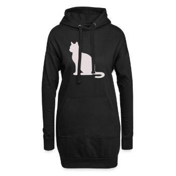 Silhouette de chat pastel - Sweat-shirt à capuche long Femme - noir - Devant