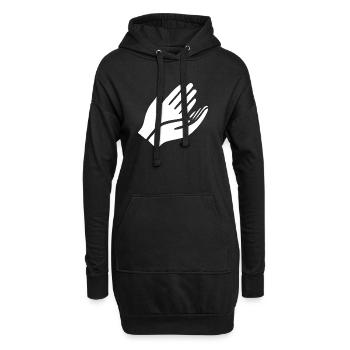 Open Hands Hand Gesture - Hoodie Dress - black - Front
