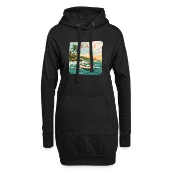 Bateau tropical de Bali au coucher du soleil - Sweat-shirt à capuche long Femme - noir - Devant