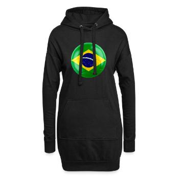 BRAZIL'S FLAG ON A FOOTBALL - Hoodie Dress - black - Front