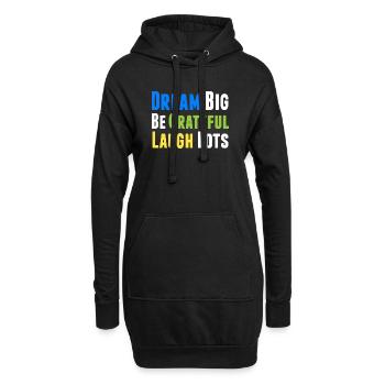 Positives Denken Inspirierend Motivation - Hoodie-Kleid - Schwarz - Vorne