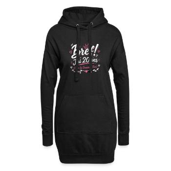 Femme cadeau d'anniversaire 40 ans - Sweat-shirt à capuche long Femme - noir - Devant