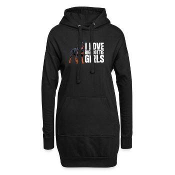 Ich liebe Big Rottie Girls Rottweiler Rottie - Hoodie-Kleid - Schwarz - Vorne