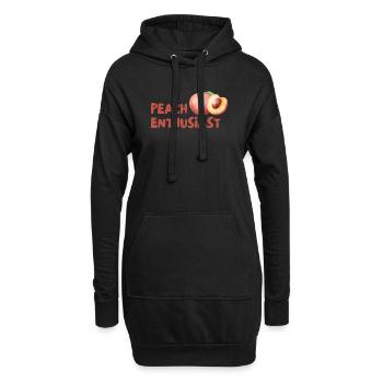 Pfirsich Enthusiast Design - Hoodie-Kleid - Schwarz - Vorne