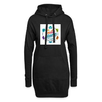 Gute Laune Kreis Farbig Positiv - Hoodie-Kleid - Schwarz - Vorne