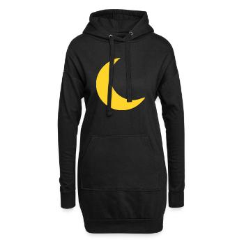Mond Sichel Gelb - Hoodie-Kleid - Schwarz - Vorne