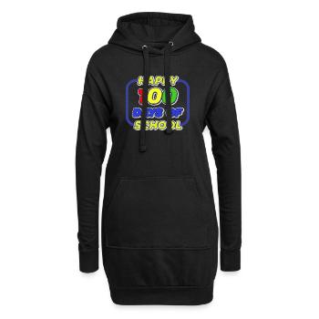 Happy 100 days of school - Schulkind Design - Hoodie-Kleid - Schwarz - Vorne