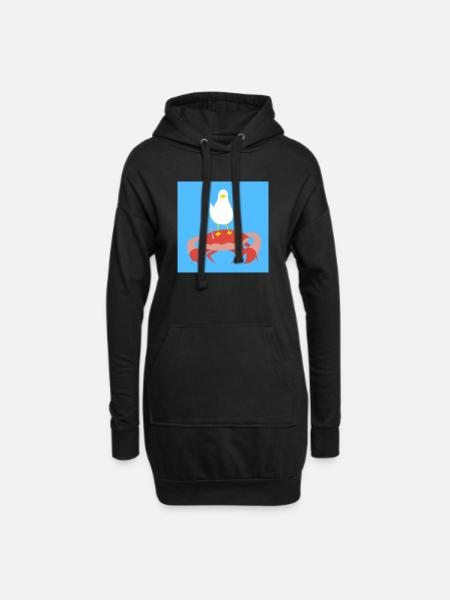 Crabb-n-Gull blue - Hoodie Dress - black