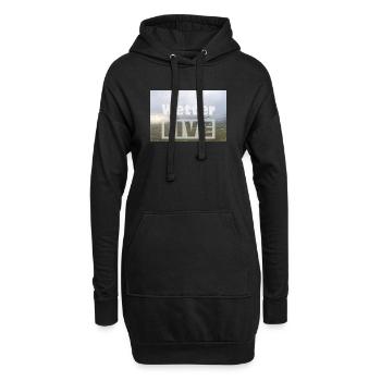 Wetter LIVE – Minimalistisches Regen Poster - Hoodie-Kleid - Schwarz - Vorne