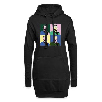 Selenskyj Pop-Art - Hoodie-Kleid - Schwarz - Vorne