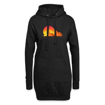 Sonnenuntergang über goldenen Pyramiden - Hoodie-Kleid - Schwarz - Vorne
