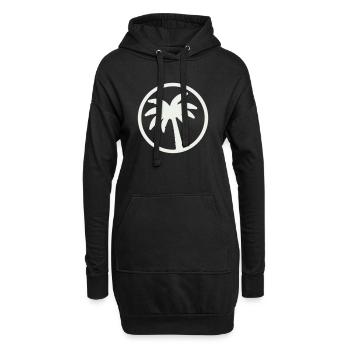 Palmen Silhouette Tropen Emblem - Hoodie-Kleid - Schwarz - Vorne