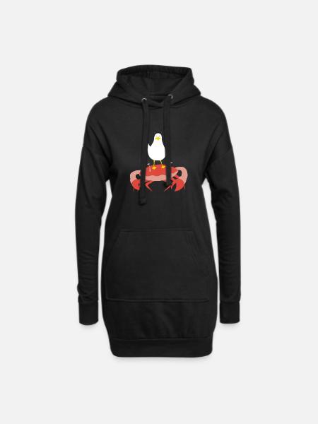 Crabb-n-Gull 1 - Hoodie-Kleid - Schwarz