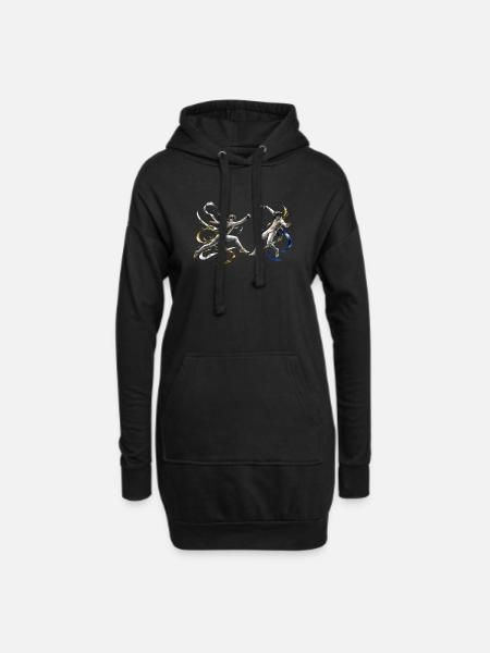 Duellfecht-Energie-Bänder - Hoodie-Kleid - Schwarz