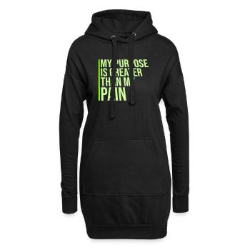 Mon but est plus grand que ma douleur, ce qui signifie le logo des guillemets - Sweat-shirt à capuche long Femme - noir - Devant