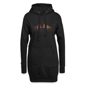 Angeln Sunset Heartbeat Angler Angelrute - Hoodie-Kleid - Schwarz - Vorne