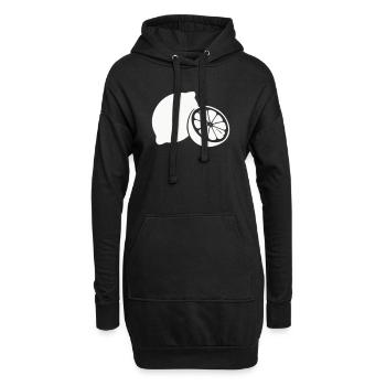 Zitrus-Silhouette Zitronen - Hoodie-Kleid - Schwarz - Vorne