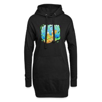 Neon-Orb-Freunde - Hoodie-Kleid - Schwarz - Vorne