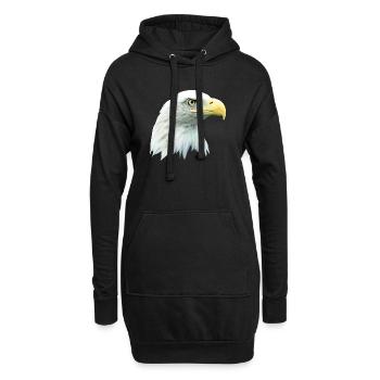 Adlerkopf, Weißkopfseeadler, Adler, Greifvogel aus - Hoodie-Kleid - Schwarz - Vorne