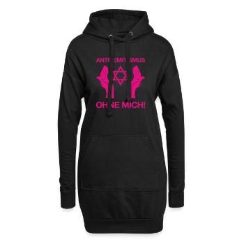 Antisemitismus – Ohne Mich! - Hoodie-Kleid - Schwarz - Vorne
