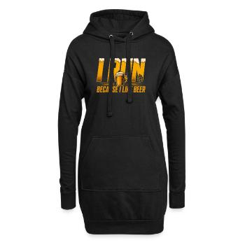 I'm Running Because Of Beer - Funny Running Shirt - Hoodie Dress - black - Front