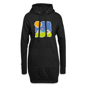 Colourful children's bike – Ride and freedom - Hoodie Dress - black - Front