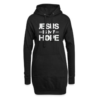 Jésus est mon espoir - Sweat-shirt à capuche long Femme - noir - Devant