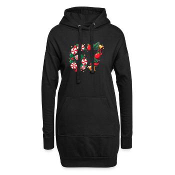 67 Candy Peppermint Christmas Wreath six seven - Hoodie Dress - black - Front