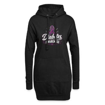 Bewusstsein für Diabetes - Hoodie-Kleid - Schwarz - Vorne
