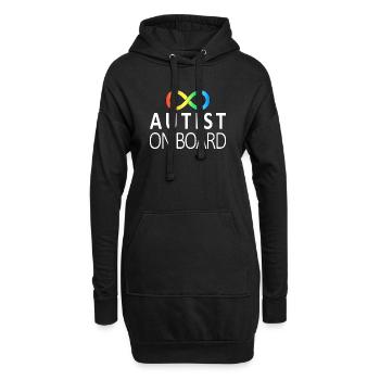 Autist on Board: Neurodiversitäts-Aufkleber - Hoodie-Kleid - Schwarz - Vorne