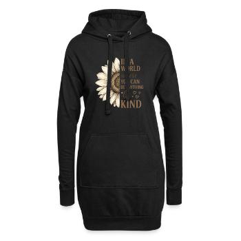 Citation de tournesol : Sois gentil - Sweat-shirt à capuche long Femme - noir - Devant