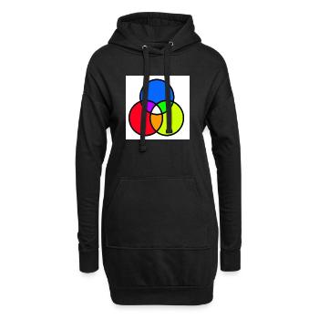 Diagramme de Venn - Sweat-shirt à capuche long Femme - noir - Devant