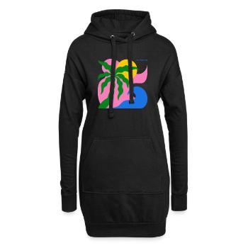 Abstract Palm Tree & Sun: Summer Design - Hoodie Dress - black - Front