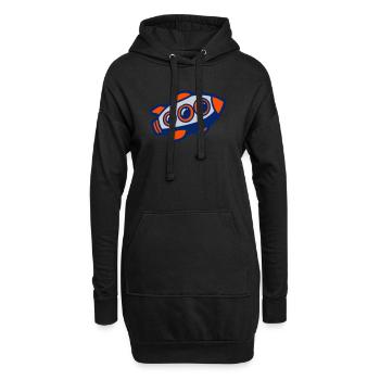Space Rocket Illustration - Hoodie Dress - black - Front