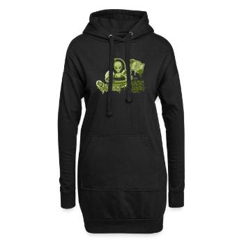 Alien Ufo Graffiti Graphic - Hoodie Dress - black - Front