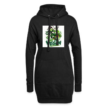 Devenez végétalien - Sweat-shirt à capuche long Femme - noir - Devant