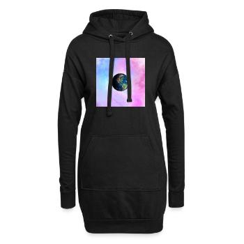 Globe terrestre dans une nébuleuse pastel - Sweat-shirt à capuche long Femme - noir - Devant