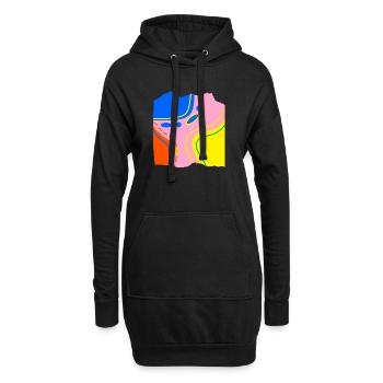 Œuvres d’art abstraites en flux de couleurs - Sweat-shirt à capuche long Femme - noir - Devant