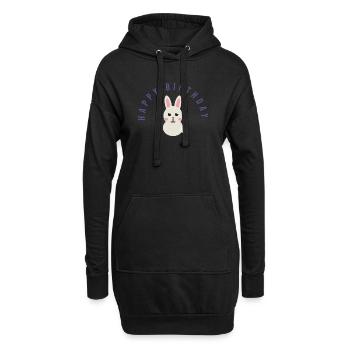 JOYEUX ANNIVERSAIRE. HAPPY BIRTHDAY. ANNIVERSAIRE. - Sweat-shirt à capuche long Femme - noir - Devant
