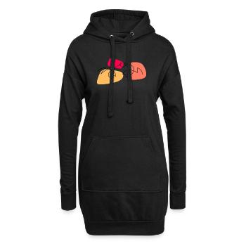 Crabe en art linéaire avec fond coloré - Sweat-shirt à capuche long Femme - noir - Devant