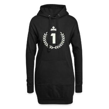 Couronne du gagnant numéro un - Sweat-shirt à capuche long Femme - noir - Devant