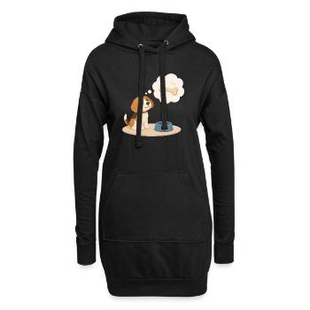 Le Beagle rêve d’un os - Sweat-shirt à capuche long Femme - noir - Devant