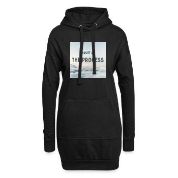Conception inspirante de citation Trust In The Process - Sweat-shirt à capuche long Femme - noir - Devant
