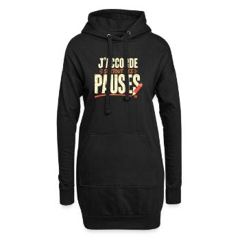 j'accorde surtout des pauses - Sweat-shirt à capuche long Femme - noir - Devant