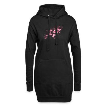 Branches de cerisier Branches de Sakura Cerisier - Sweat-shirt à capuche long Femme - noir - Devant