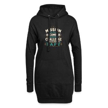 Mission De Papa Accomplie Cadeau Pour Futur Papy - Sweat-shirt à capuche long Femme - noir - Devant