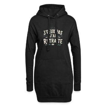 J peux pas j ai retraite - Sweat-shirt à capuche long Femme - noir - Devant