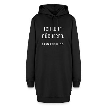 Ich war nüchtern. Es war schlimm. | Wortwitz - Hoodie-Kleid - Schwarz - Vorne - AI Model Female 172 light (172cm)