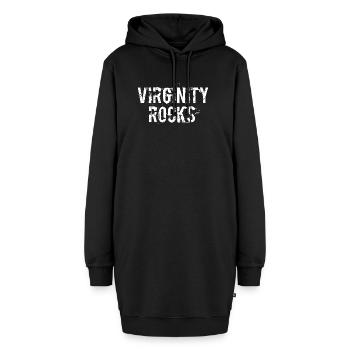 Jungfräulichkeit ist die einzige Bewegung, die rockt - Hoodie-Kleid - Schwarz - Vorne - AI Model Female 172 light (172cm)